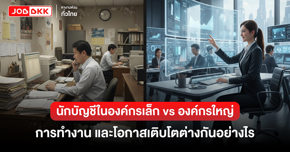 หางาน,สมัครงาน,งาน,นักบัญชีในองค์กรเล็ก vs องค์กรใหญ่ การทำงานและโอกาสเติบโตต่างกันอย่างไร